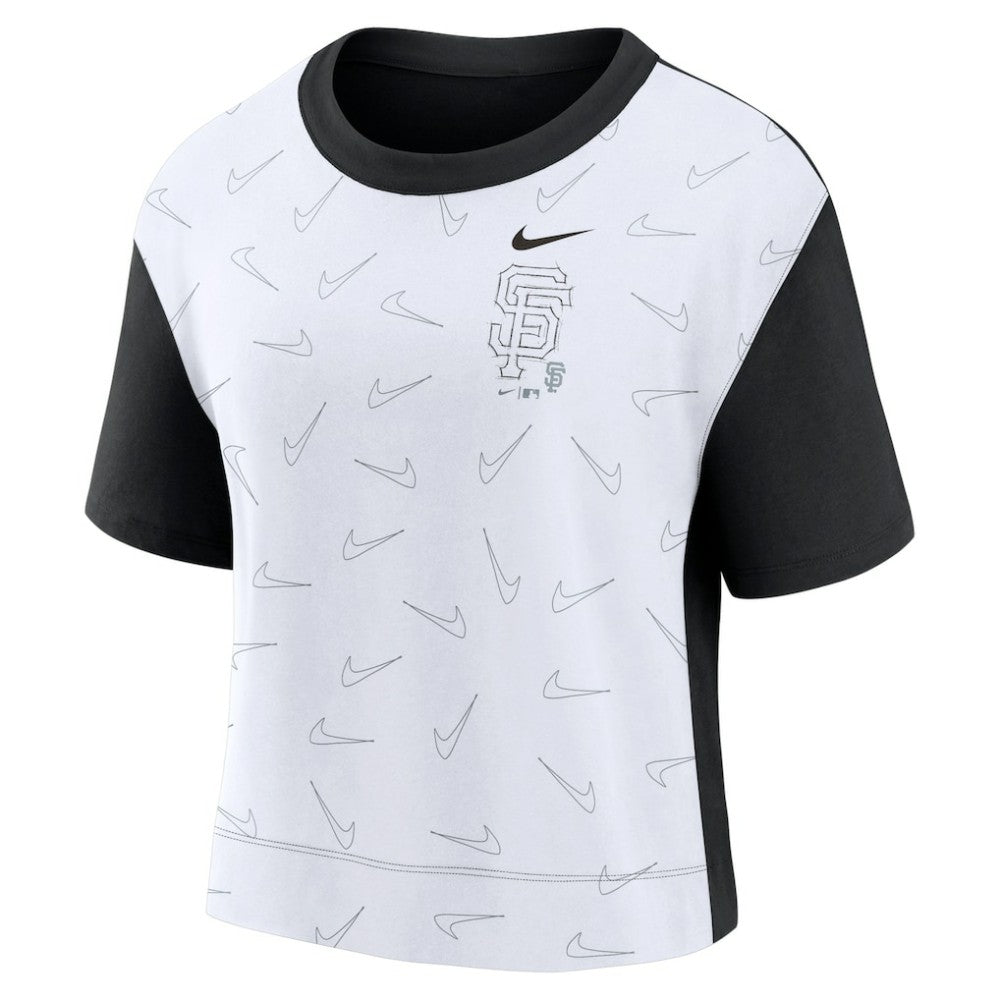 San Francisco Giants Nike Women's Line Up High Hip Fashion T-Shirt - Black/White - Nike Sale