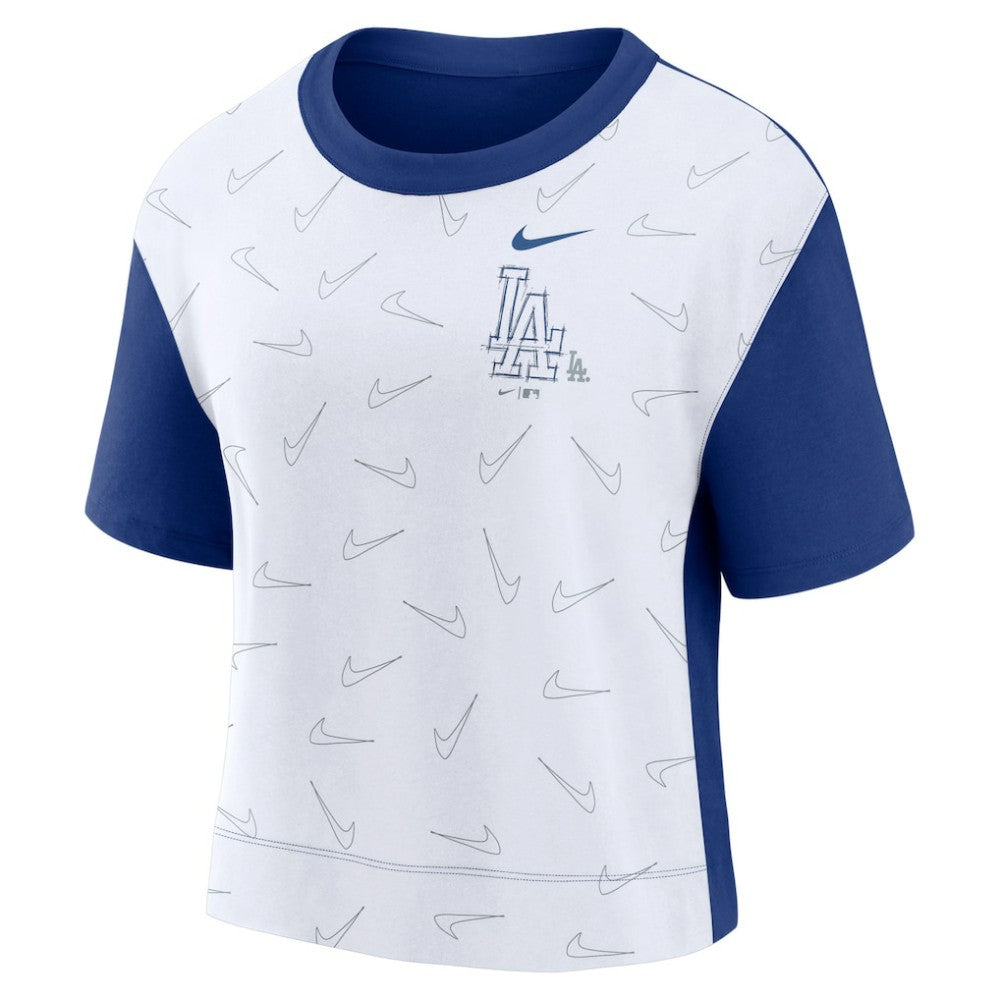 Los Angeles Dodgers Nike Women's Line Up High Hip Fashion T-Shirt - Royal/White - Nike Discount