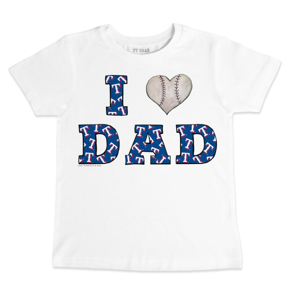 Texas Rangers Tiny Turnip Youth I Love Dad T-Shirt - White - MLB on Sale