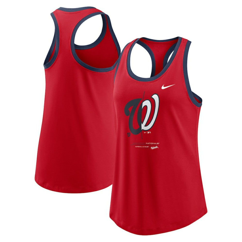 Washington Nationals Nike Women's Tech Tri-Blend Tank Top - Red - Nike Lifestyle