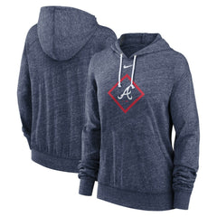 Atlanta Braves Nike Women's Diamond Icon Gym Vintage Lightweight Hooded Top - Navy - Nike on Sale