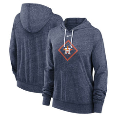 Houston Astros Nike Women's Diamond Icon Gym Vintage Lightweight Hooded Top - Navy - Nike Lifestyle