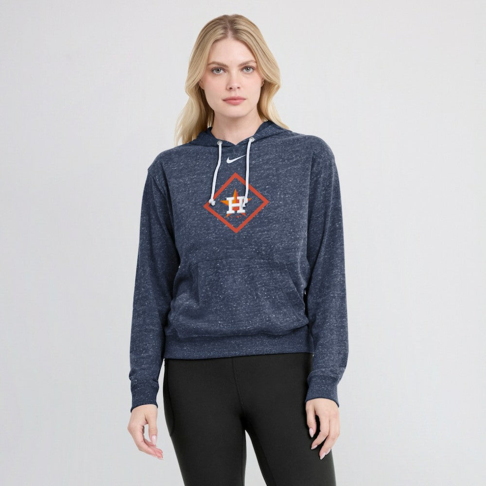 Houston Astros Nike Women's Diamond Icon Gym Vintage Lightweight Hooded Top - Navy - Nike Lifestyle