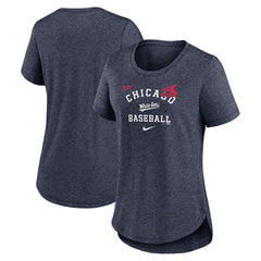 Chicago White Sox Nike Women's Rewind Arch Mix Tri-Blend T-Shirt - Heather Navy - Nike Online