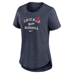 Chicago White Sox Nike Women's Rewind Arch Mix Tri-Blend T-Shirt - Heather Navy - Nike Online