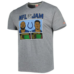 Jonathan Taylor & Shaquille Leonard Indianapolis Colts Homage Unisex NFL Jam Tri-Blend T-Shirt Heather Gray