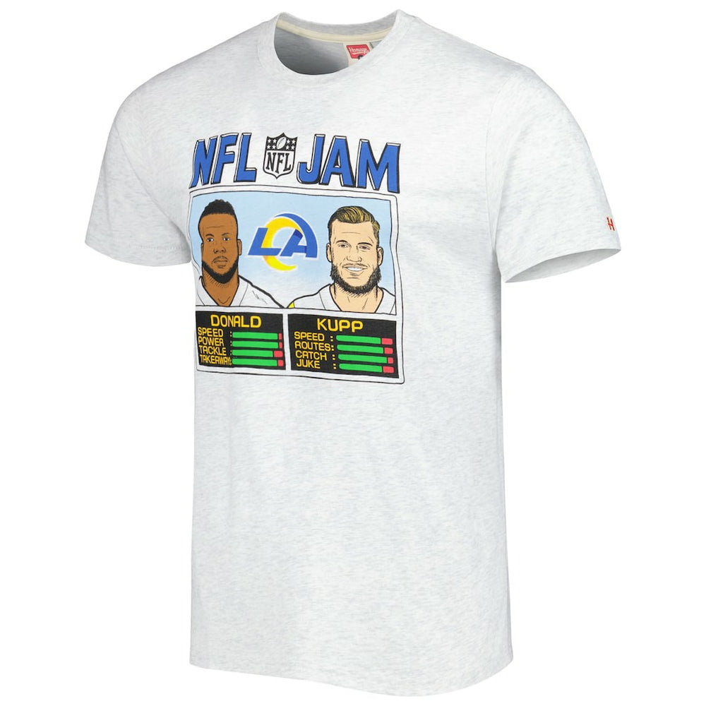 Aaron Donald & Cooper Kupp Los Angeles Rams Homage Unisex NFL Jam Tri-Blend T-Shirt Ash