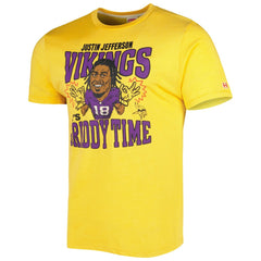 Justin Jefferson Minnesota Vikings Homage Unisex Caricature Player Tri-Blend T-Shirt Gold