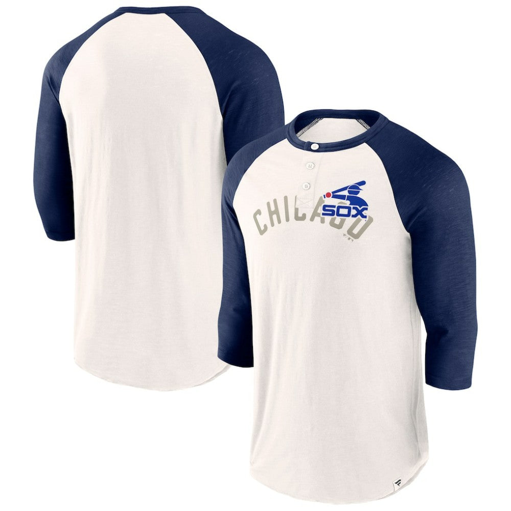 Chicago White Sox Fanatics Backdoor Slider Raglan 3/4-Sleeve T-Shirt - White/Navy - Fanatics Discount