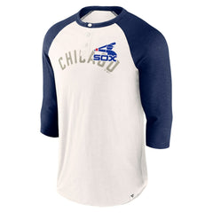 Chicago White Sox Fanatics Backdoor Slider Raglan 3/4-Sleeve T-Shirt - White/Navy - Fanatics Discount
