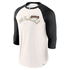 San Francisco Giants Fanatics Backdoor Slider Raglan 3/4-Sleeve T-Shirt - White/Black - Fanatics Discount