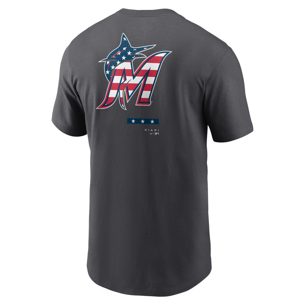 Miami Marlins Nike Americana T-Shirt - Anthracite - Nike Sale