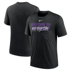 Colorado Rockies Nike Home Spin Tri-Blend T-Shirt - Heather Black - Nike Online