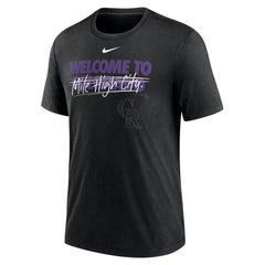 Colorado Rockies Nike Home Spin Tri-Blend T-Shirt - Heather Black - Nike Online