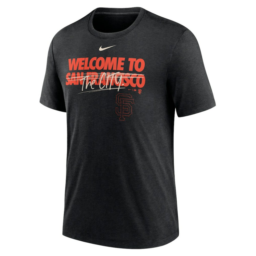 San Francisco Giants Nike Home Spin Tri-Blend T-Shirt - Heather Black - Nike on Sale