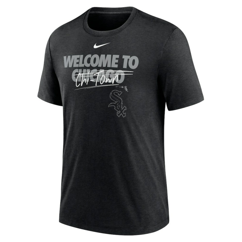 Chicago White Sox Nike Home Spin Tri-Blend T-Shirt - Heather Black - Nike Discount