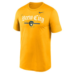 Milwaukee Brewers Nike Local Legend Practice Performace T-Shirt - Gold - Nike Sale