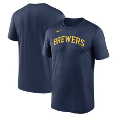 Milwaukee Brewers Nike New Legend Wordmark Dri-FIT T-Shirt - Navy - Nike Online