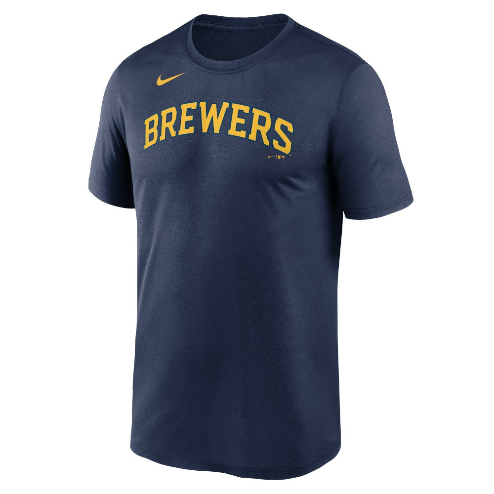 Milwaukee Brewers Nike New Legend Wordmark Dri-FIT T-Shirt - Navy - Nike Online