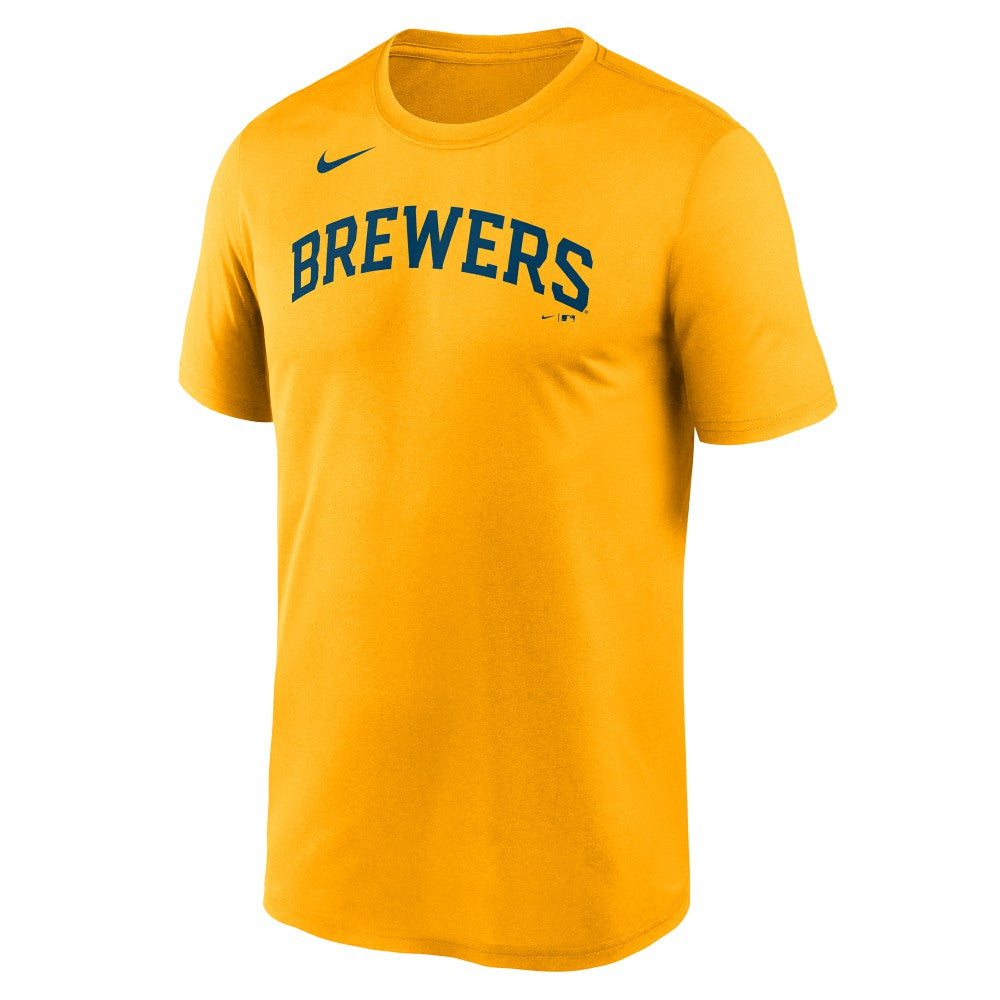 Milwaukee Brewers Nike New Legend Wordmark Dri-FIT T-Shirt - Gold - Nike Discount