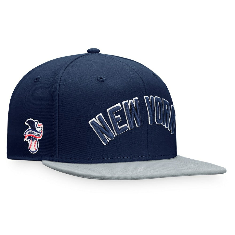 New York Yankees Fanatics Fundamental Two-Tone Fitted Hat - Navy/Gray - Fanatics on Sale