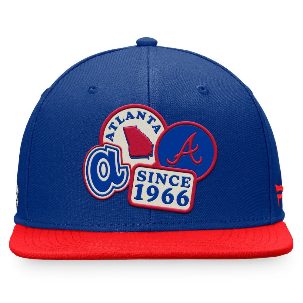 Atlanta Braves Fanatics Heritage Patch Fitted Hat - Royal/Red - Fanatics on Sale