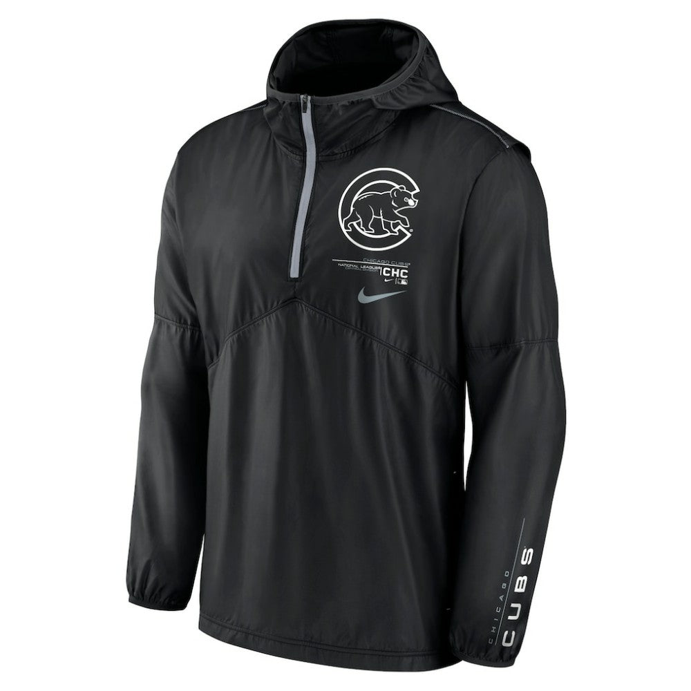 Chicago Cubs Nike Authentic Night Game Performance Half-Zip Windbreaker - Black - Nike Discount