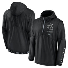 St. Louis Cardinals Nike Authentic Night Game Performance Half-Zip Windbreaker - Black - Nike Discount