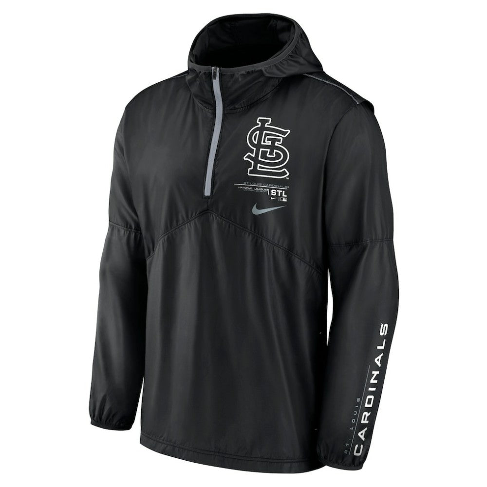 St. Louis Cardinals Nike Authentic Night Game Performance Half-Zip Windbreaker - Black - Nike Discount