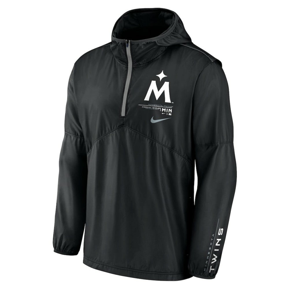 Minnesota Twins Nike Authentic Night Game Performance Half-Zip Windbreaker - Black - Nike Online