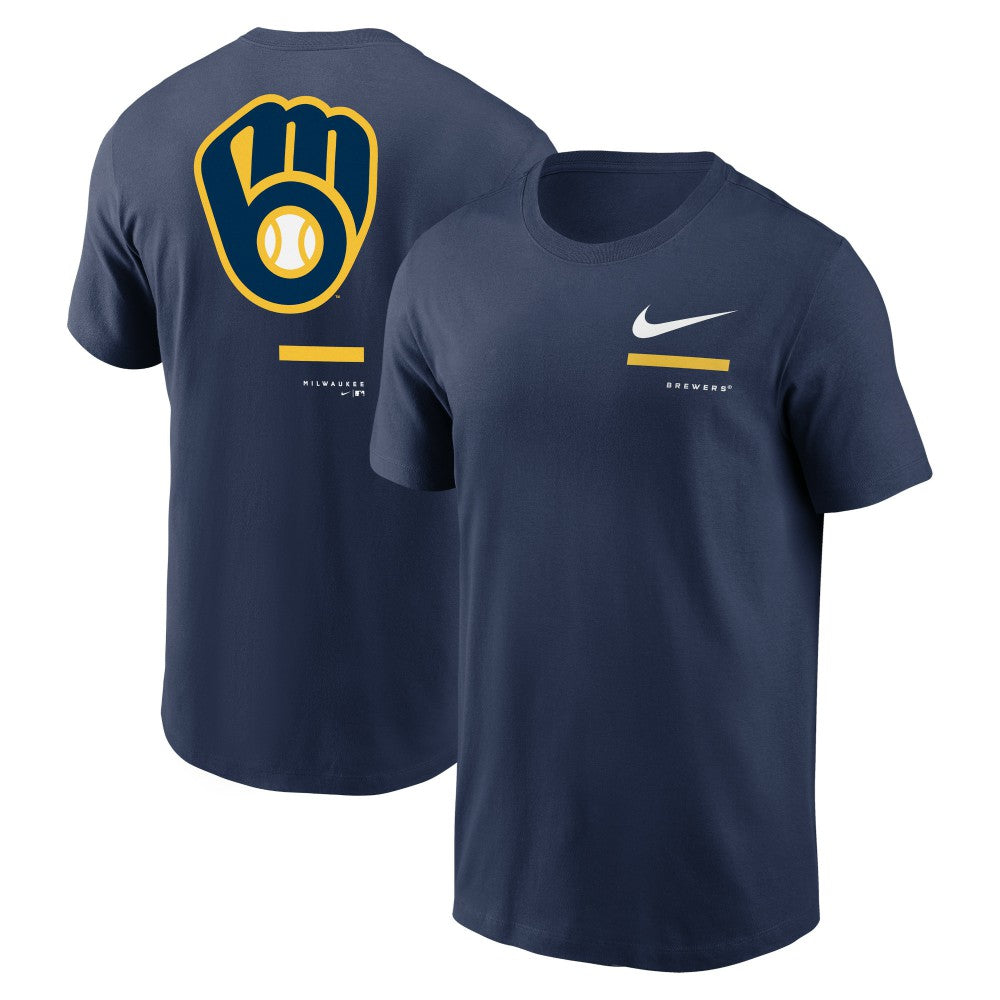 Milwaukee Brewers Nike Over the Shoulder T-Shirt - Navy - Nike Online