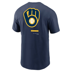 Milwaukee Brewers Nike Over the Shoulder T-Shirt - Navy - Nike Online