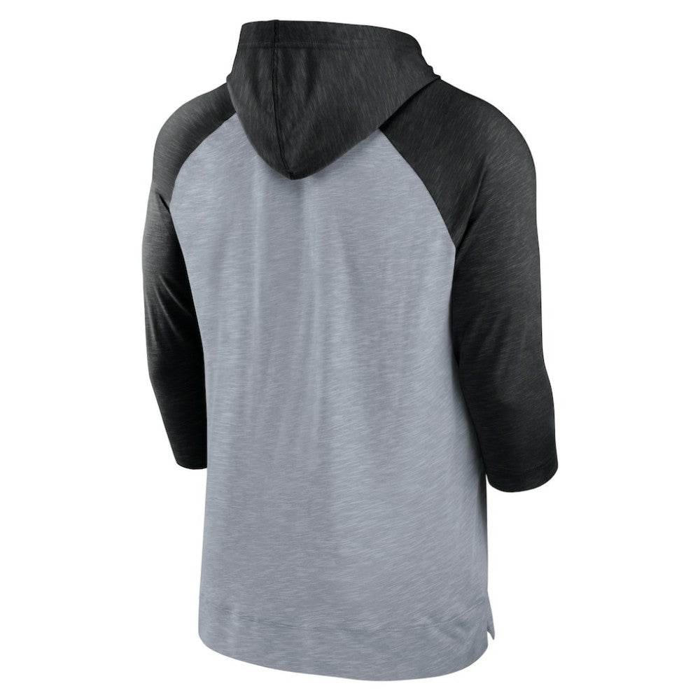Chicago White Sox Nike Baseball Raglan 3/4-Sleeve Pullover Hoodie - Heather Gray/Heather Black - Nike Discount