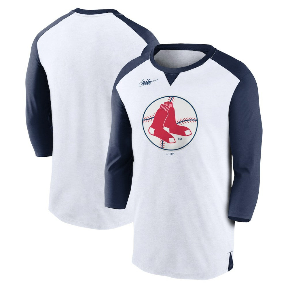 Boston Red Sox Nike Rewind 3/4-Sleeve T-Shirt - White/Navy - Nike Online