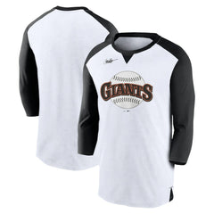 San Francisco Giants Nike Rewind 3/4-Sleeve T-Shirt - White/Black - Nike on Sale