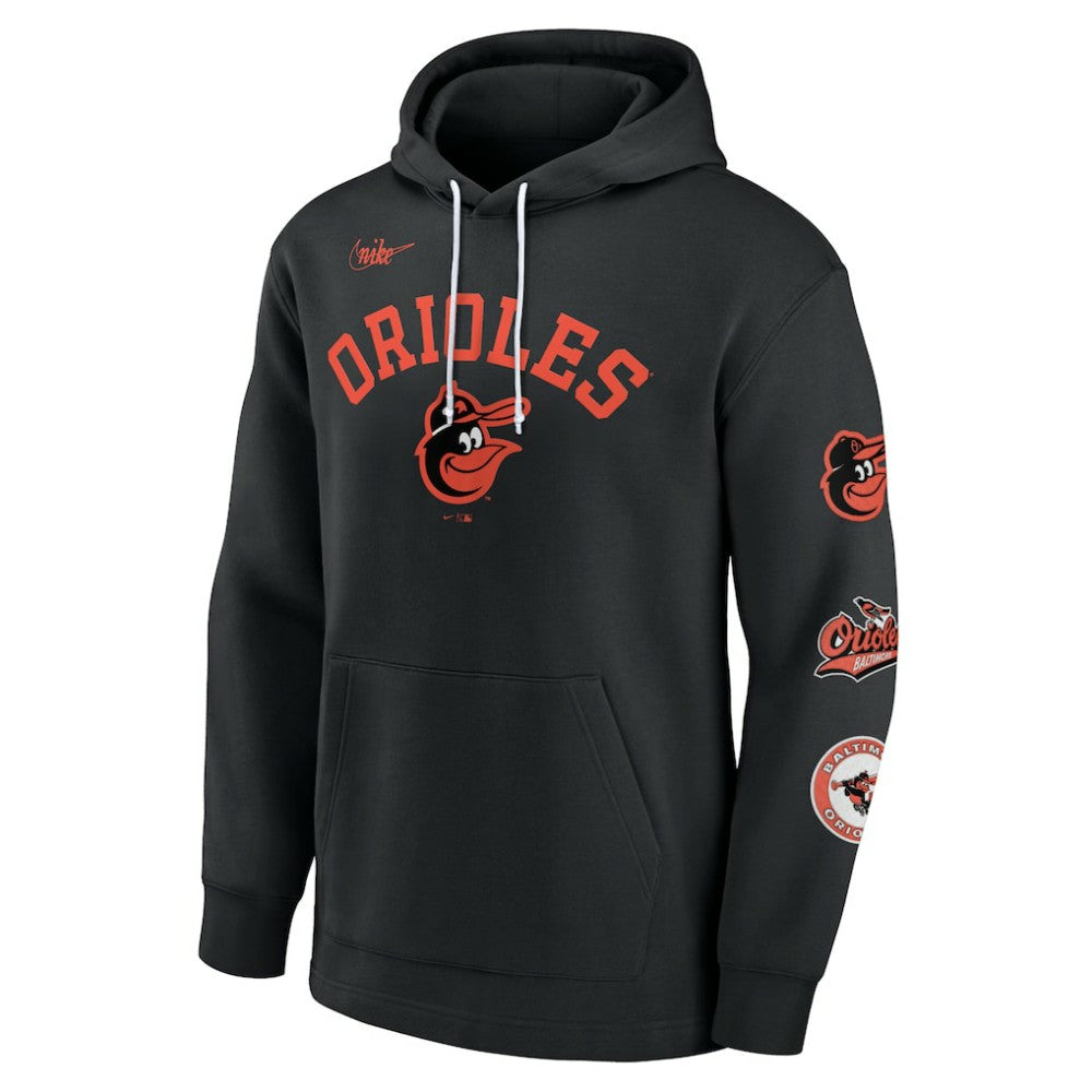Baltimore Orioles Nike Rewind Lefty Pullover Hoodie - Black - Nike Lifestyle