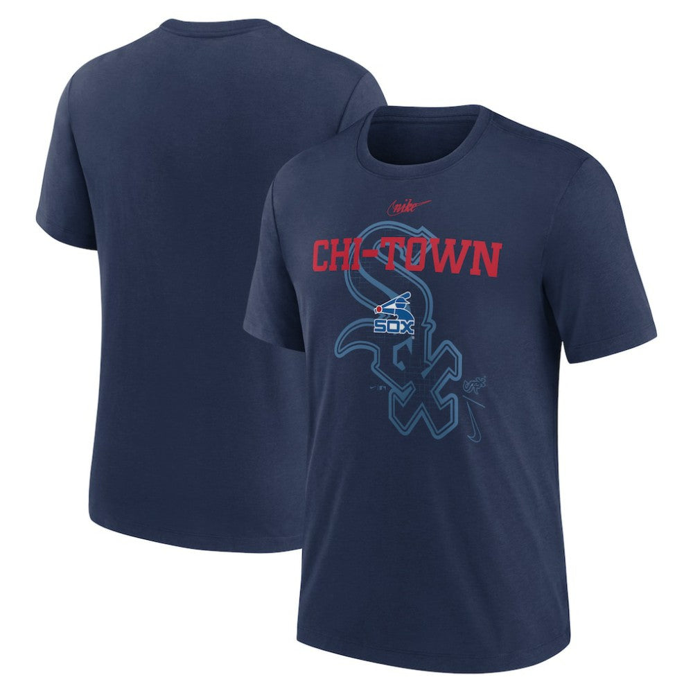 Chicago White Sox Nike Rewind Retro Tri-Blend T-Shirt - Navy - Nike Sale