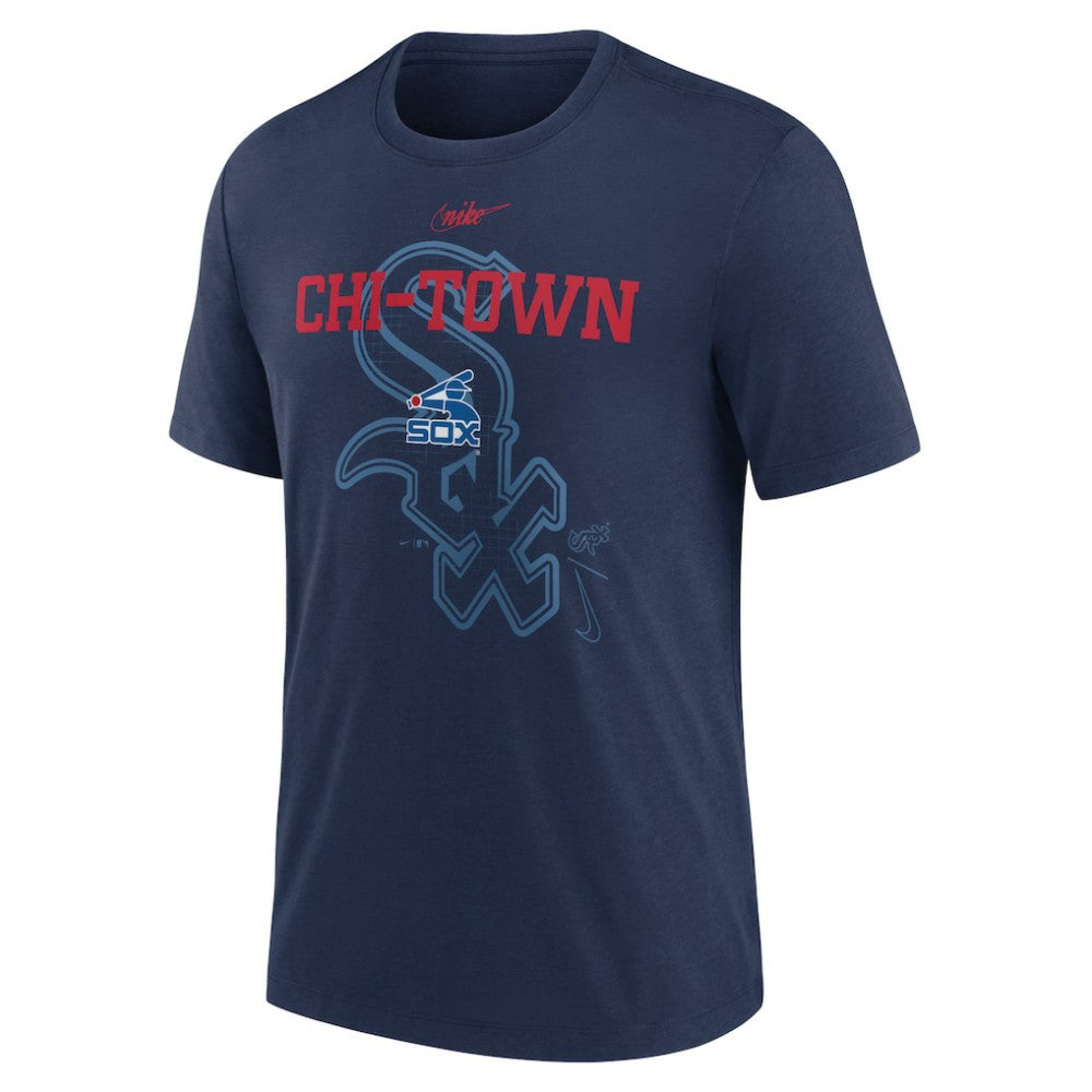 Chicago White Sox Nike Rewind Retro Tri-Blend T-Shirt - Navy - Nike Sale