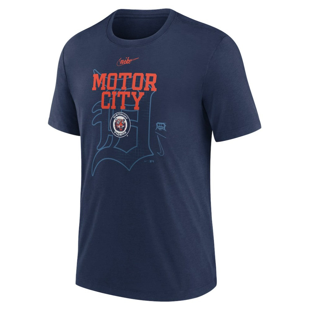 Detroit Tigers Nike Rewind Retro Tri-Blend T-Shirt - Navy - Nike Sale