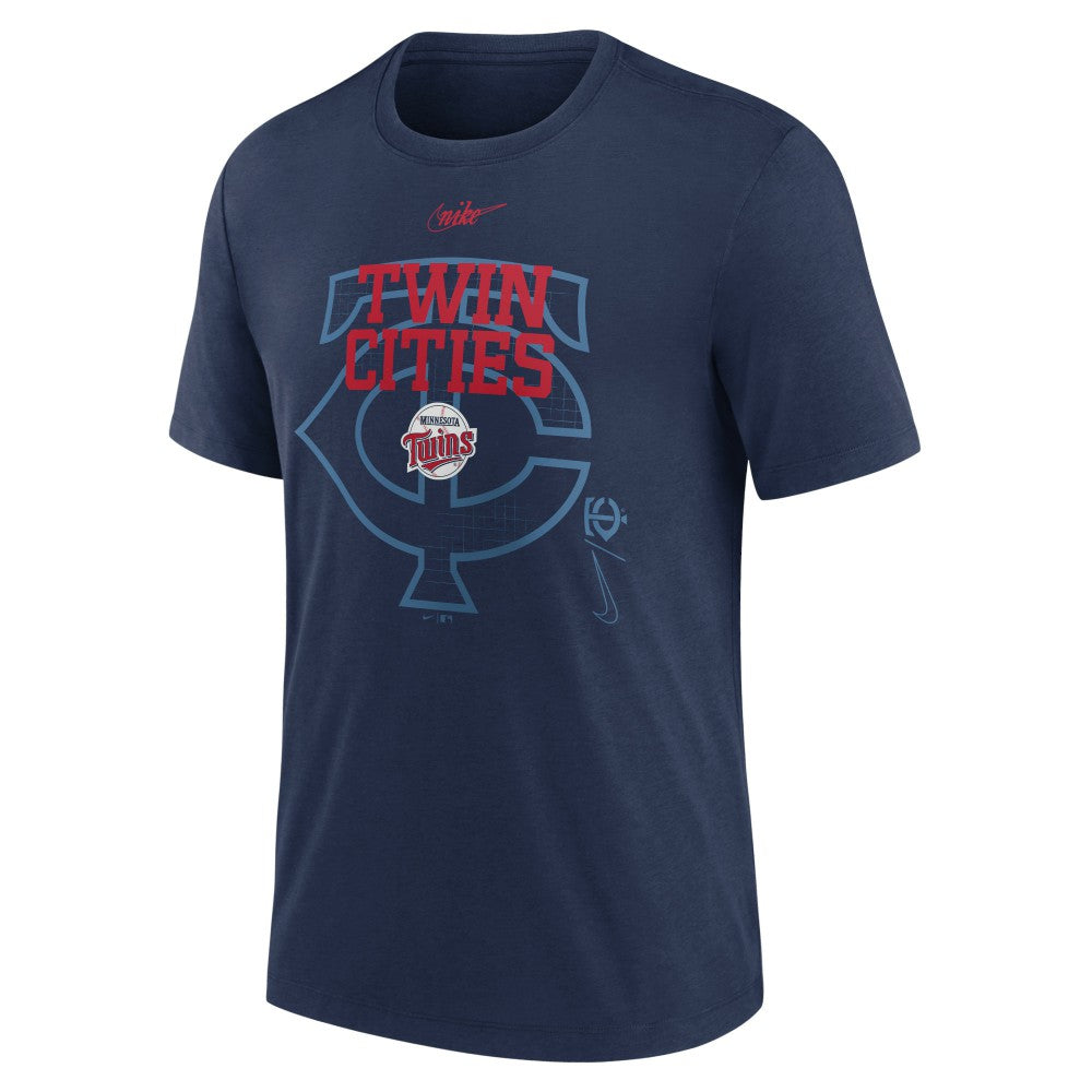 Minnesota Twins Nike Rewind Retro Tri-Blend T-Shirt - Navy - Nike Online