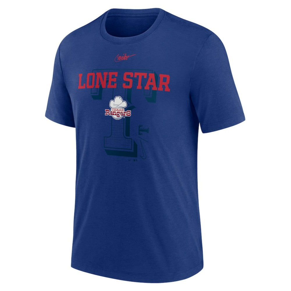 Texas Rangers Nike Rewind Retro Tri-Blend T-Shirt - Royal - Nike Sale
