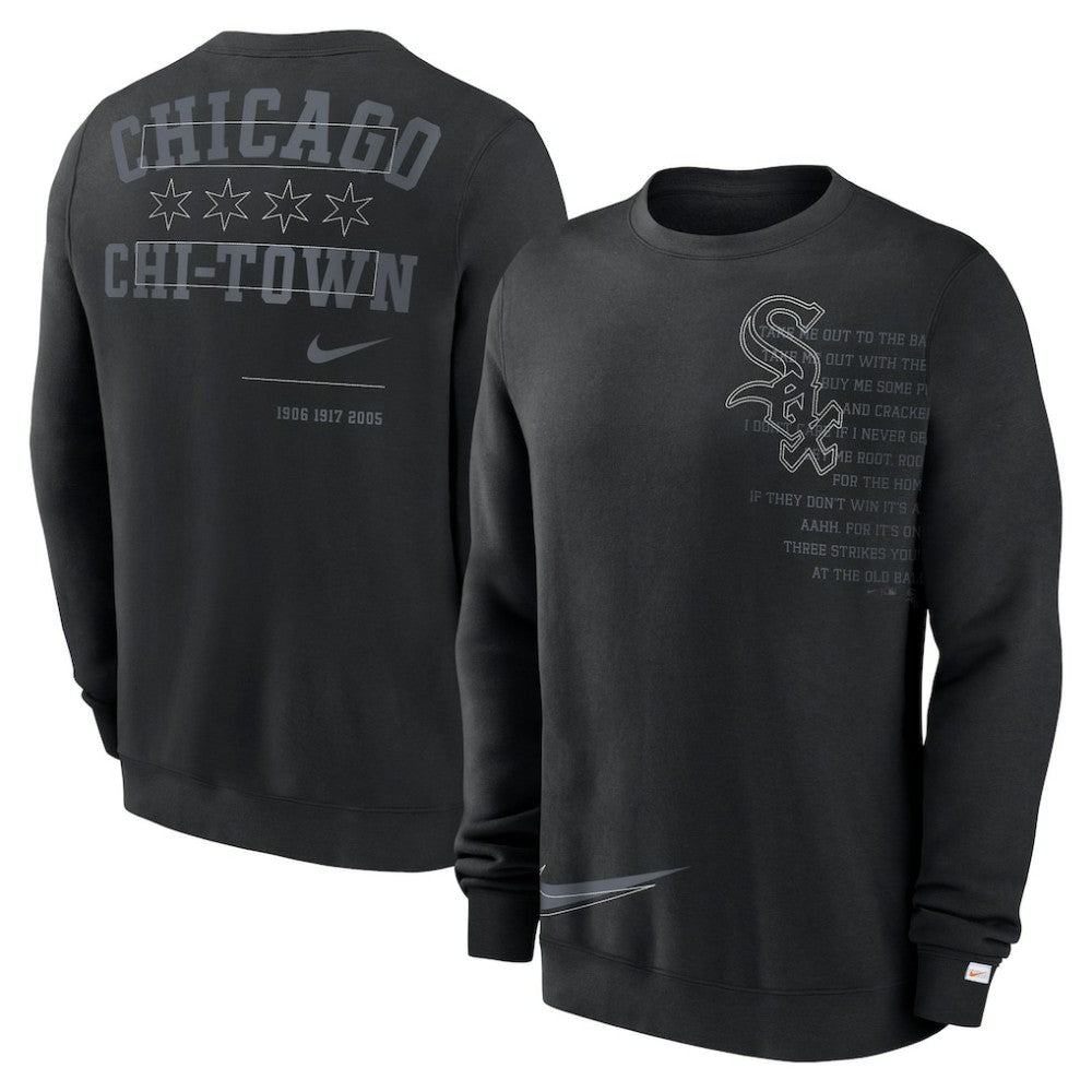 Chicago White Sox Nike Statement Ball Game Fleece Pullover Sweatshirt - Black - Nike Lifestyle