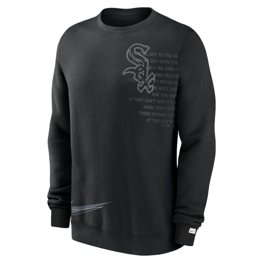 Chicago White Sox Nike Statement Ball Game Fleece Pullover Sweatshirt - Black - Nike Lifestyle