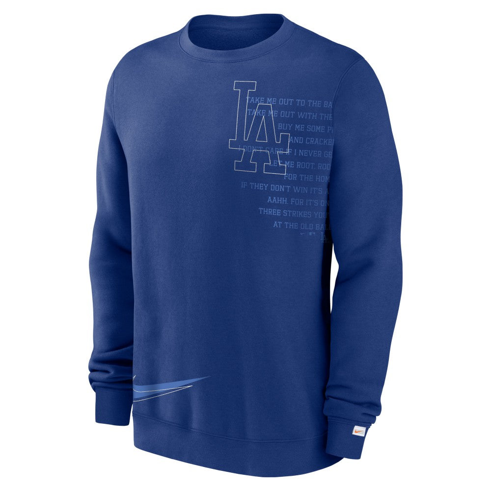 Los Angeles Dodgers Nike Statement Ball Game Fleece Pullover Sweatshirt - Royal - Nike Lifestyle