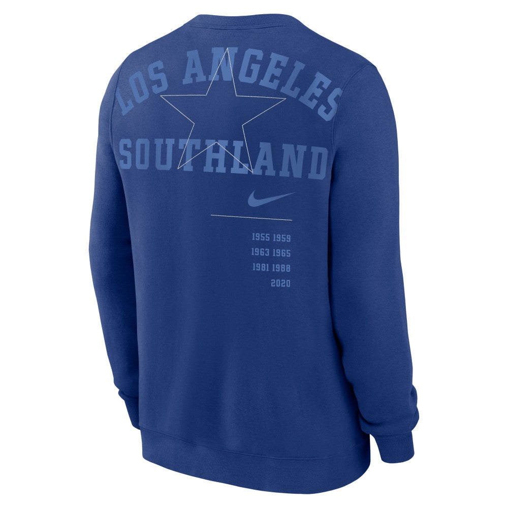 Los Angeles Dodgers Nike Statement Ball Game Fleece Pullover Sweatshirt - Royal - Nike Lifestyle