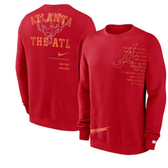 Atlanta Braves Nike Statement Ball Game Fleece Pullover Sweatshirt - Red - Nike on Sale