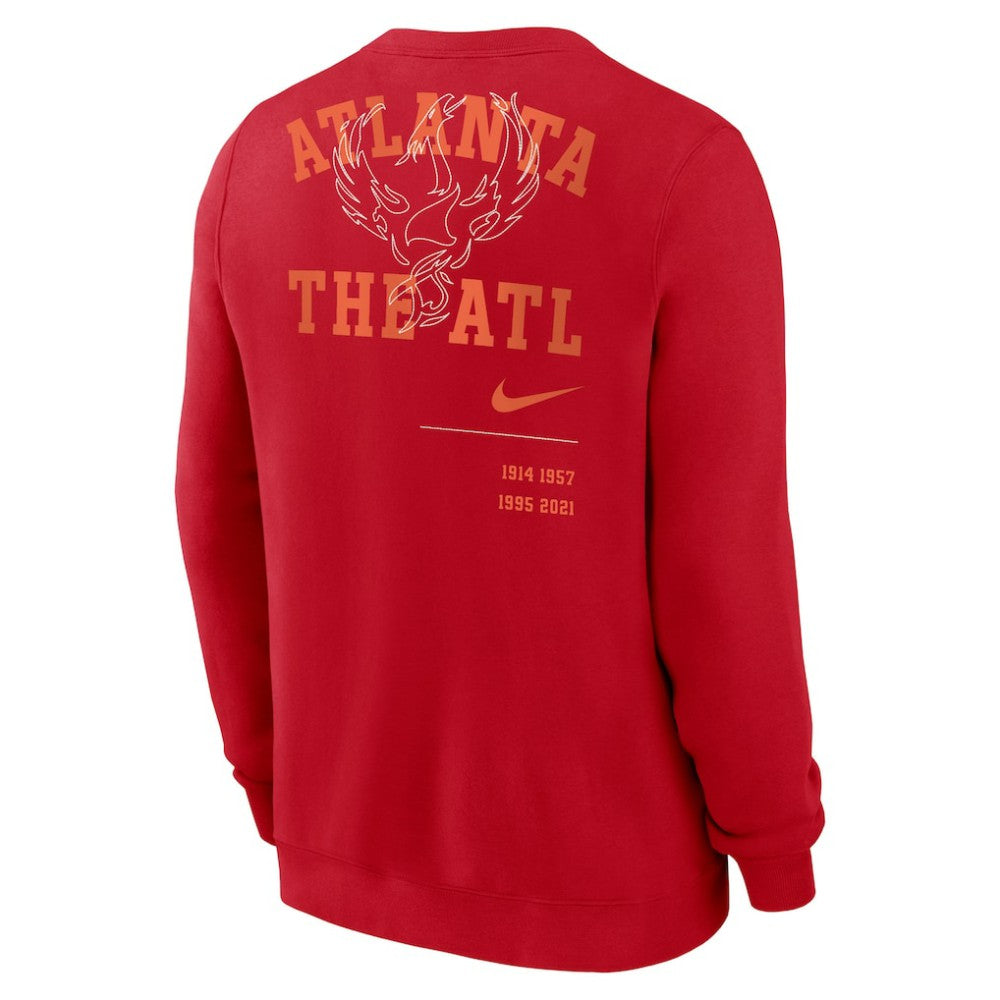 Atlanta Braves Nike Statement Ball Game Fleece Pullover Sweatshirt - Red - Nike on Sale