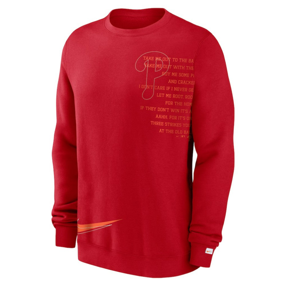 Philadelphia Phillies Nike Statement Ball Game Fleece Pullover Sweatshirt - Red - Nike Sale