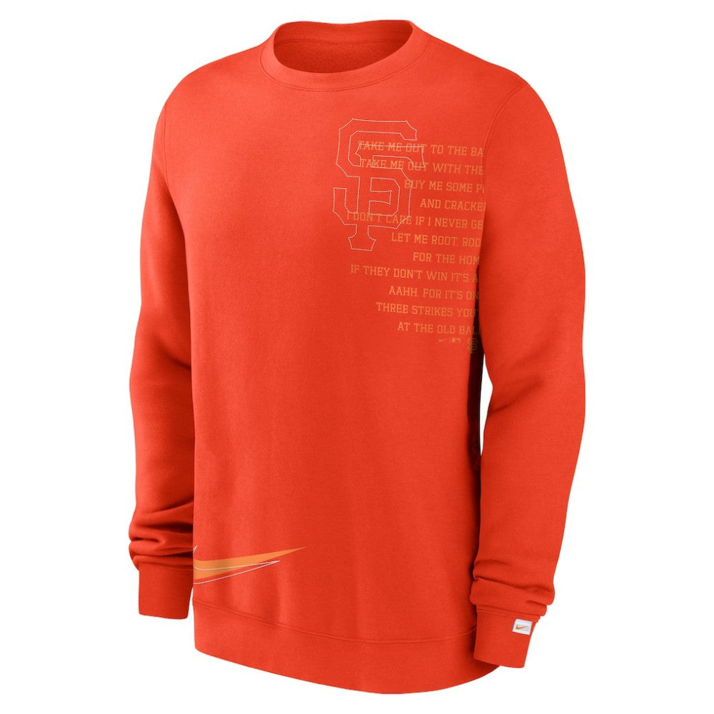 San Francisco Giants Nike Statement Ball Game Fleece Pullover Sweatshirt - Orange - Nike Sale