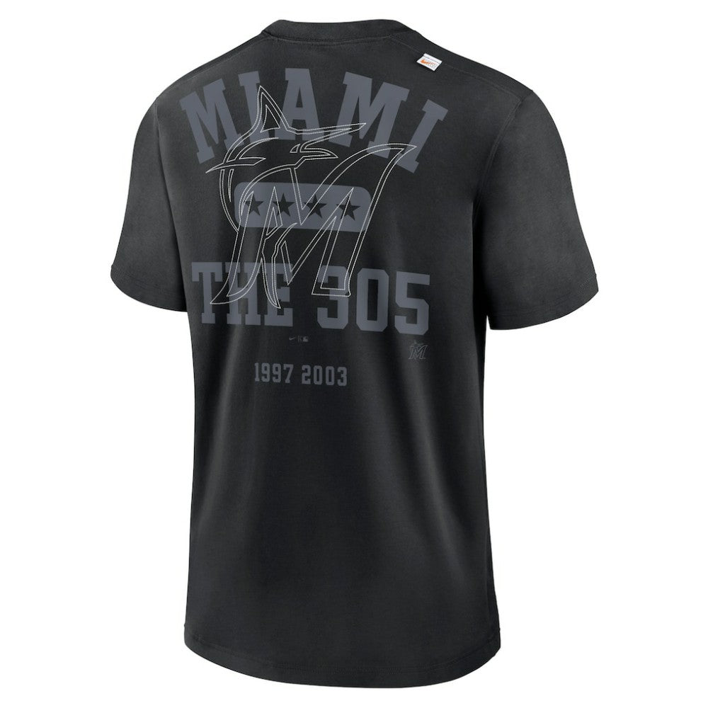 Miami Marlins Nike Statement Game Over T-Shirt - Black - Nike Discount